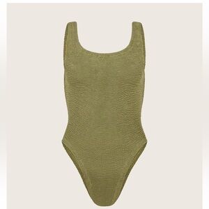Hunza G Square Neck One Piece - Metallic Moss ONE SIZE FITS ALL